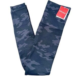 SPANX Dark Blue Camouflage Leggings